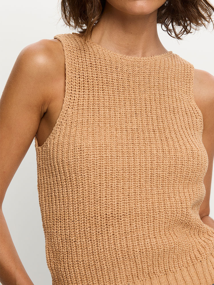 Ivy Knit Cami - Latte | Tan Tank | KIVARI – KIVARI International