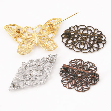 ブローチ台 スカシ楕円 ゴールド – 貴和製作所オンラインストア