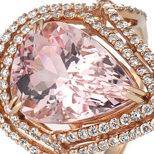 K18PG モルガナイト ダイヤモンド リング 4月の誕生石フェア 通常価格