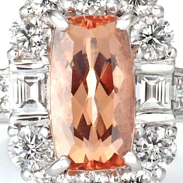 プラチナ インペリアルトパーズ ダイヤモンド リング （IT 1.70ct D