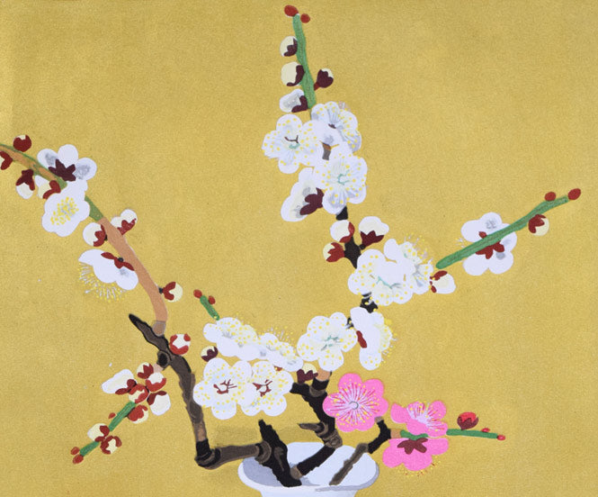 小倉遊亀「梅」木版画 絵画買取・販売の小竹美術