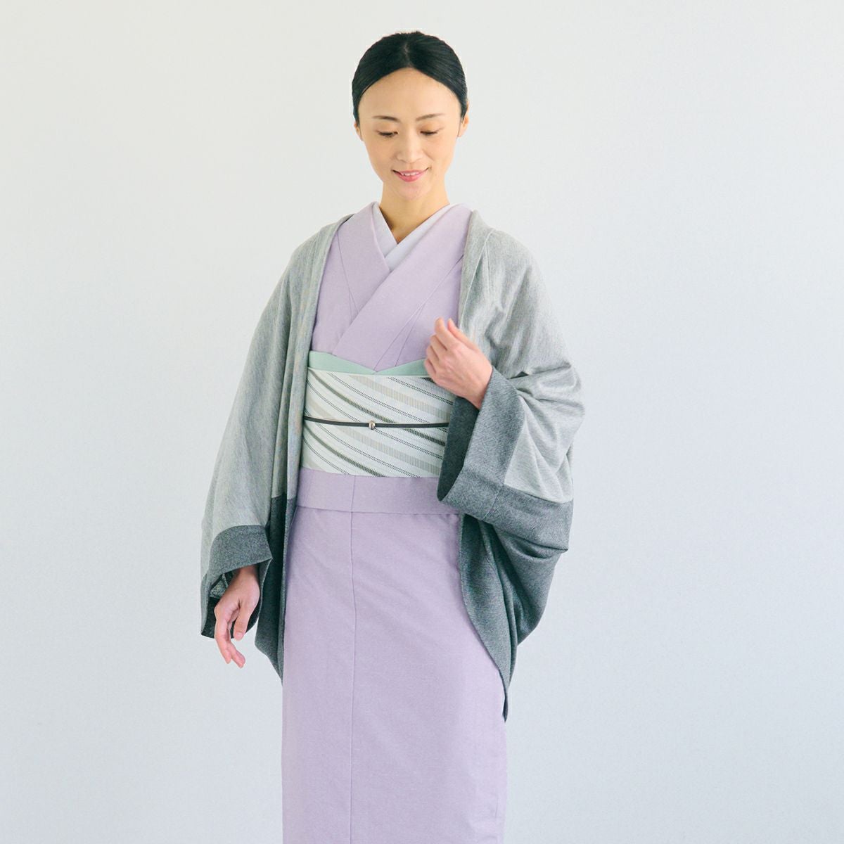 くるり】デニム着物 DressSlub(ドレススラブ) ライトパープル｜着物屋