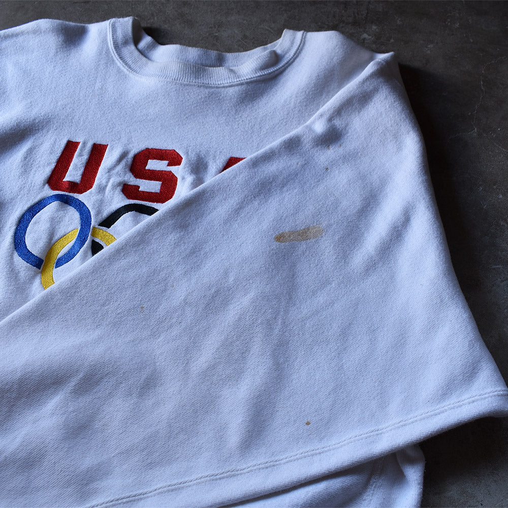 90's Champion “USA OLYMPIC” 刺繍 RWスウェット USA製 221021