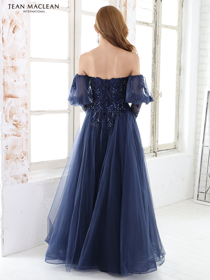 JEANMACLEAN/ジャンマクレーン】袖あり ベアトップ チュール 刺繍