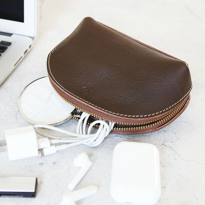 ラウンドポーチS[sokunou] ｜革鞄・革小物のPORCO ROSSO（ポルコロッソ）