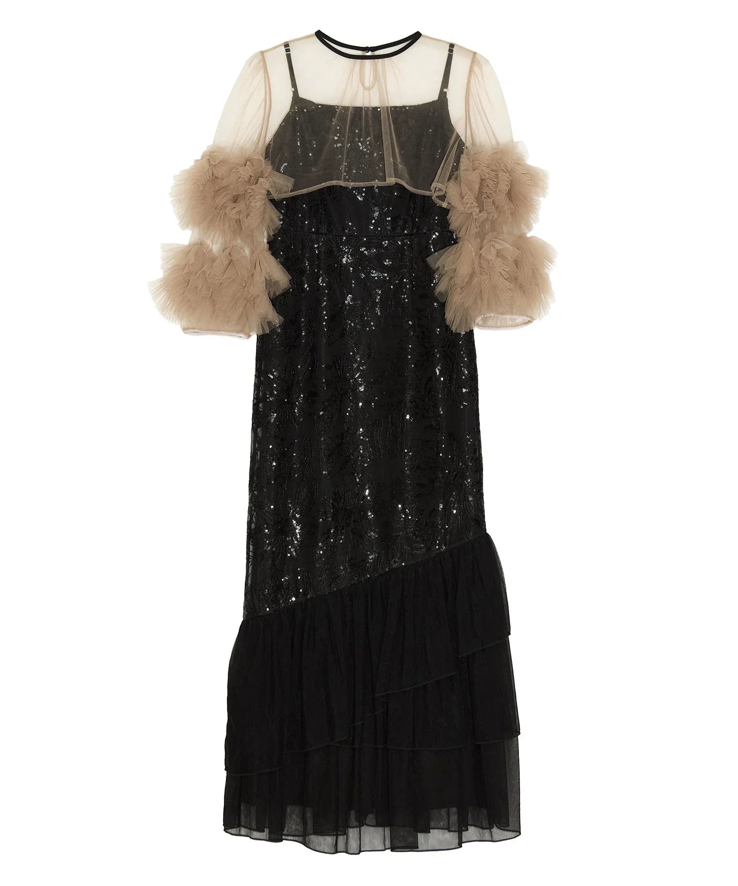 予約販売】フラワースパンコールチュールフリルスリーブIライン