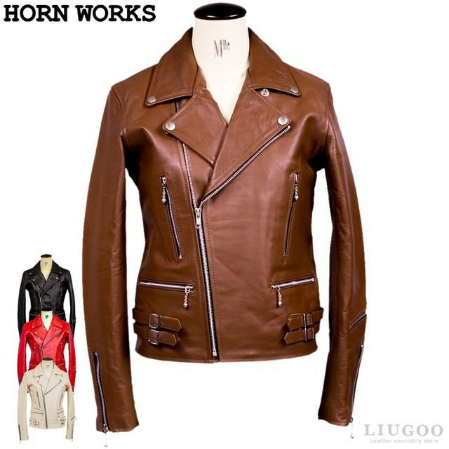 Horn Works 本革 UKダブルライダースジャケット レディース ホーン
