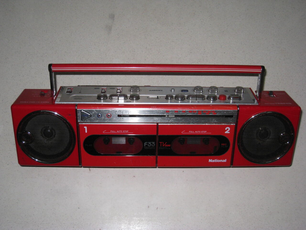 赤いWラジカセ ナショナルRX-F33の修理 : 真空管ラジオ修理キッシー工房