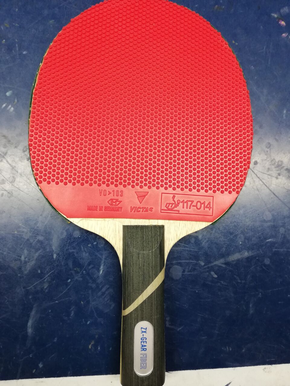 VICTAS 卓球 ラケット (黒・緑ラバー) ゼクスギアファイバー
