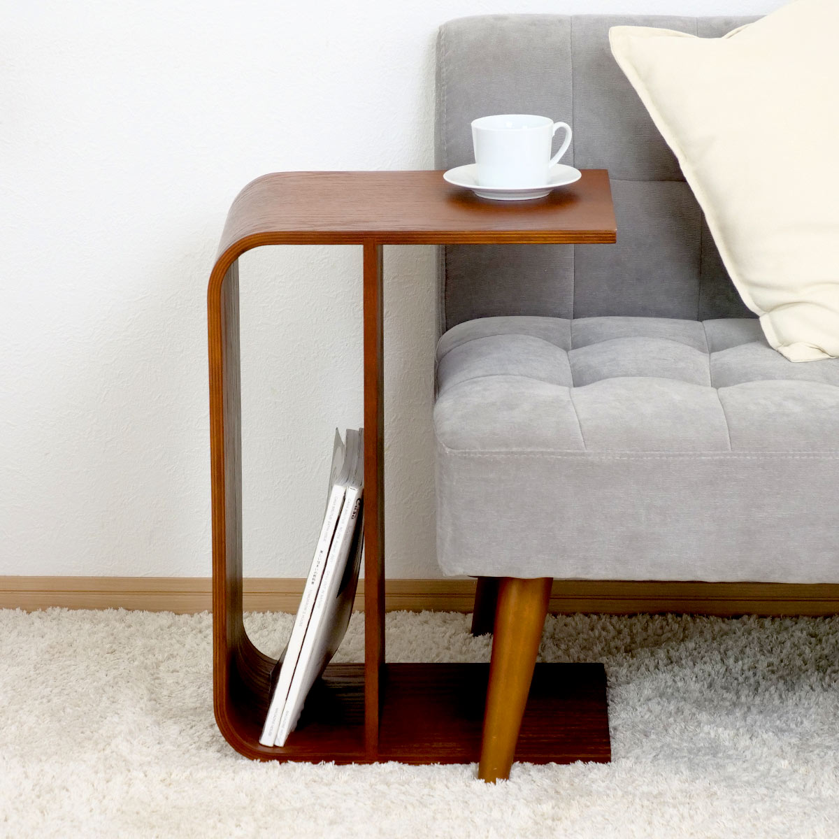 dショッピング |サイドテーブル 3WAY 木製 ラック コの字 幅55cm