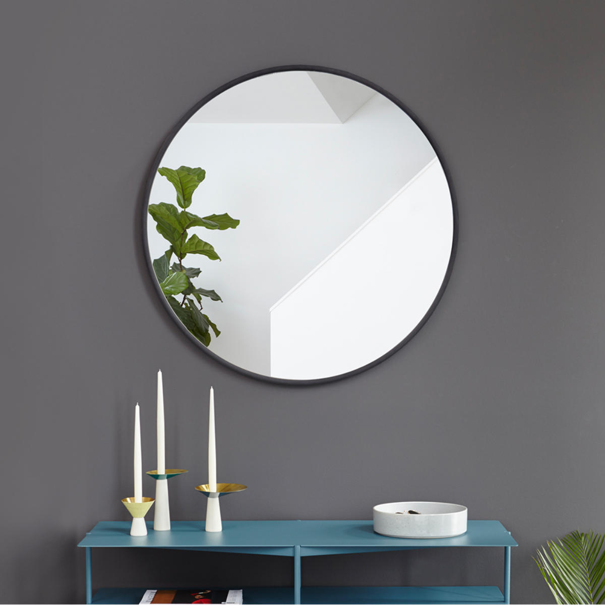 umbra ハブ ミラー 61×61cm 円形 壁掛け （ アンブラ 鏡 壁 ウォール