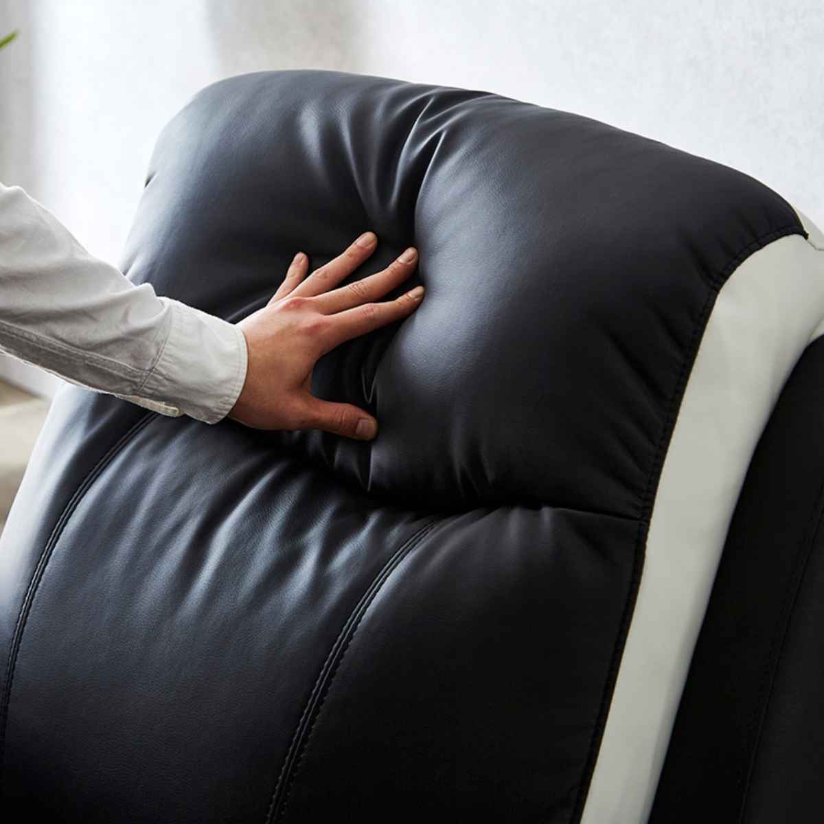 電動リクライニングソファ 1人掛け PUレザー 幅95cm （ USBポート付き