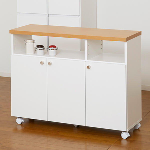 キッチンワゴン カウンターワゴン 背面化粧仕上げ 幅90cm （ キッチン