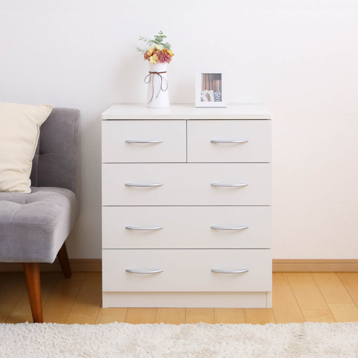 チェスト 幅60cm 4段 北欧風 ブルーム （ 4段 5杯 たんす タンス