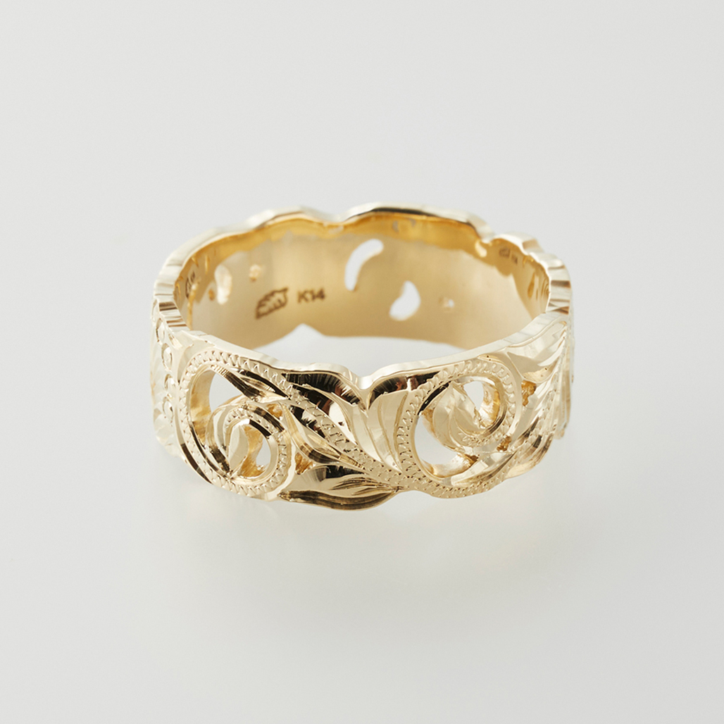 オーダーメイド・ハワイアンジュエリー〔K14YG〕透かし彫り/カット