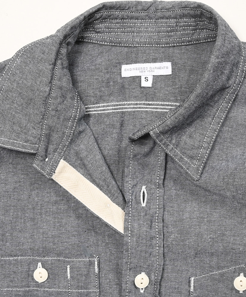 Work Shirt - Cotton Chambray(M(MEN) Grey/グレー): ENGINEERED GARMENTS