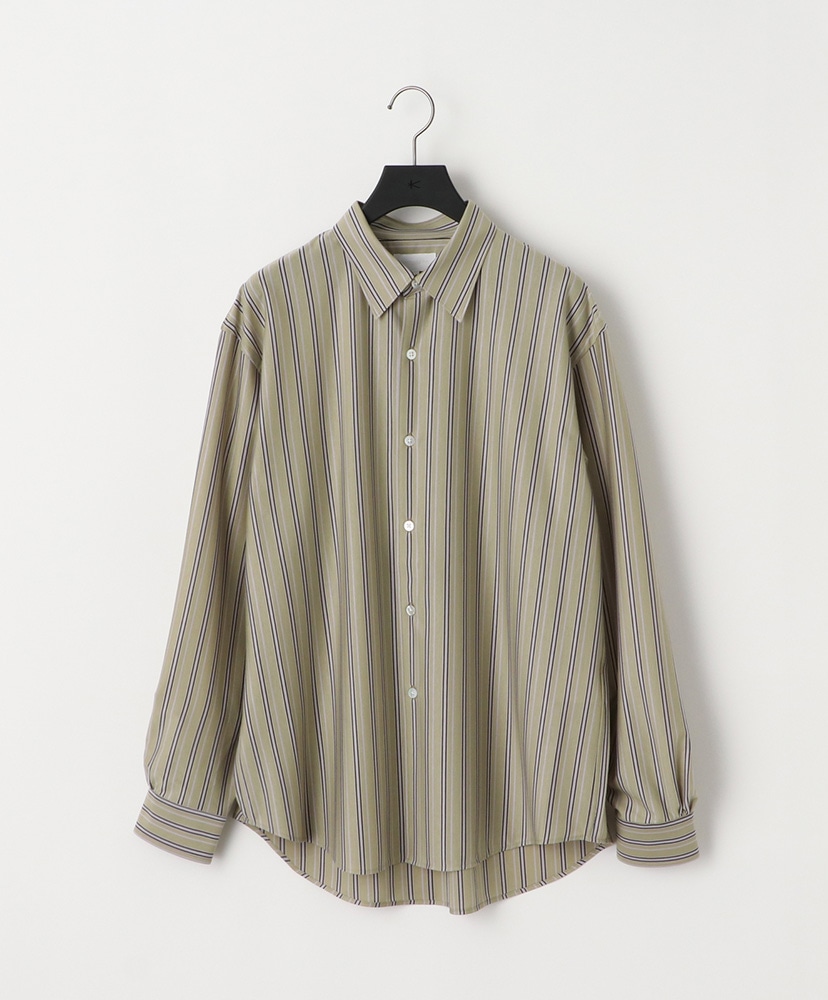 46G Stripe Atmosphere Shirt(L(MEN) Black/ブラック): KANEMASA PHIL.