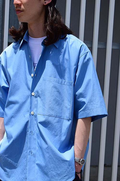 AURALEE[オーラリー] 23SS Washed Finx Twill Big Half Sleeved Shirt