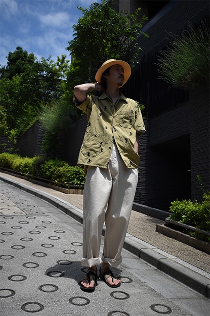 ENGINEERED GARMENTS/エンジニアドガーメンツ】Camp Shirt - Gecko