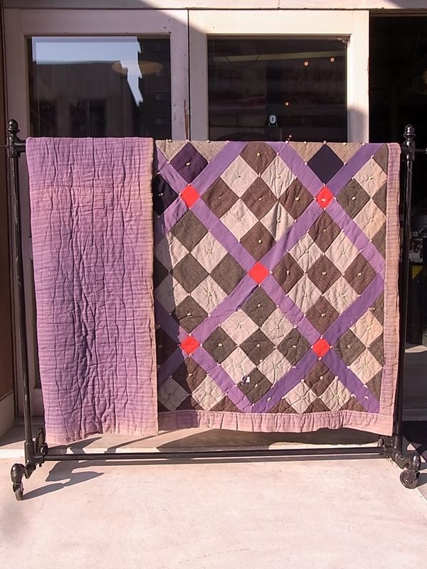 ブランケット ラグマット パッチワーク さしこ 刺し子 柄 古布