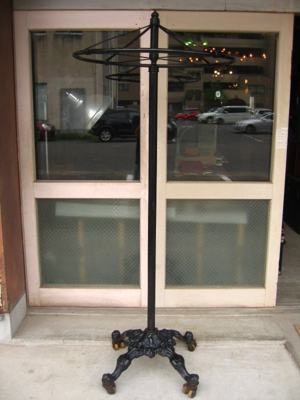 ビクトリアン サークルハンガーラック アイアン 真鍮 円形 上部回転