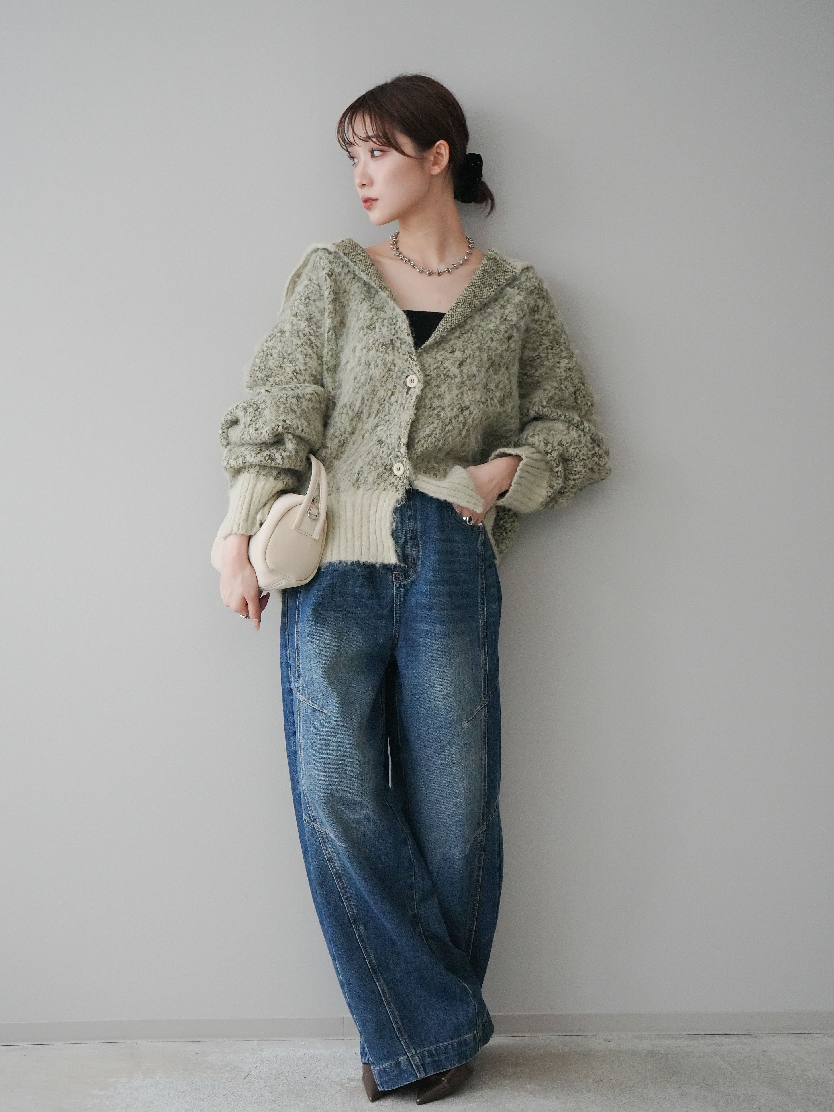 予約]デザインステッチカーブデニムパンツ/navy – Lumier