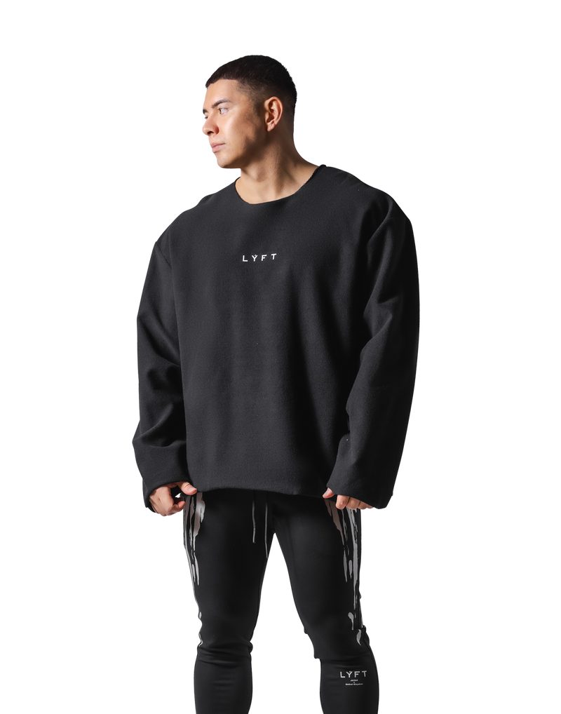 Knit Like Loose Sweat Shirt - Black – LÝFT
