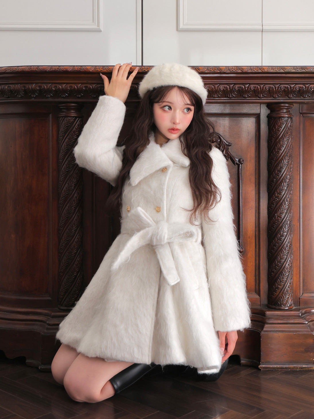 SALE】Shaggy belted coat(eme10779) – M me eme