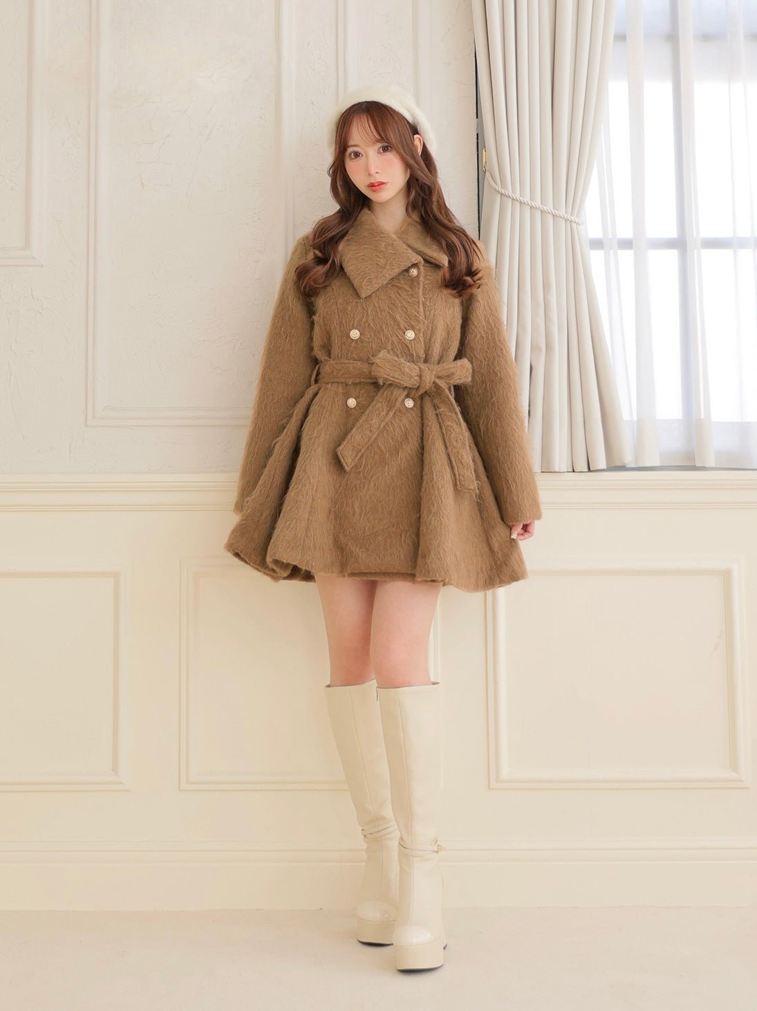 SALE】Shaggy belted coat(eme10779) – M me eme