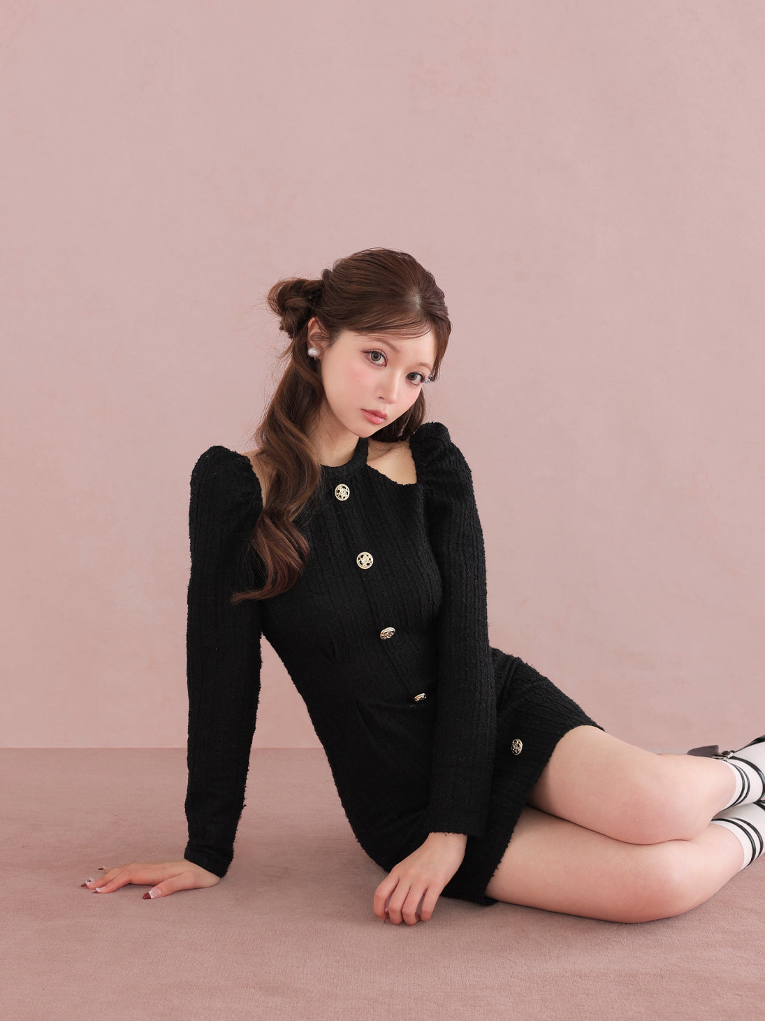 Bell cut tweed mini onepiece(eme10829) – M me eme