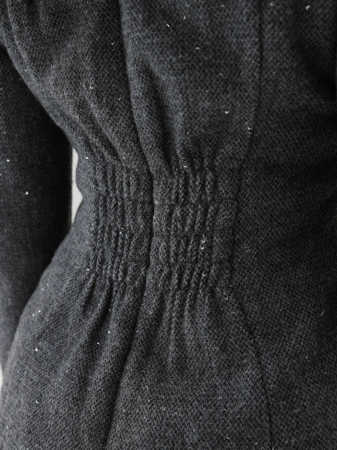 ワンピース mmeeme Wool herringbone tulle onepiece Wool herringbone