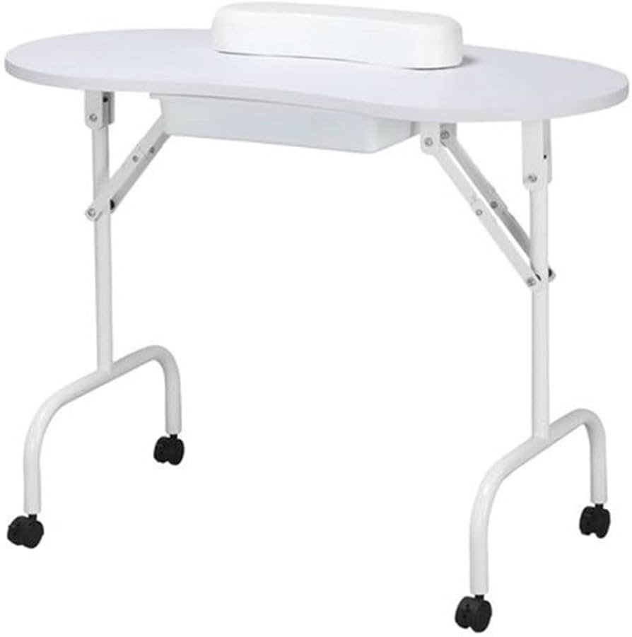 もかちゃんのママ専用】ネイルテーブル ホワイト キャスター付きデスク