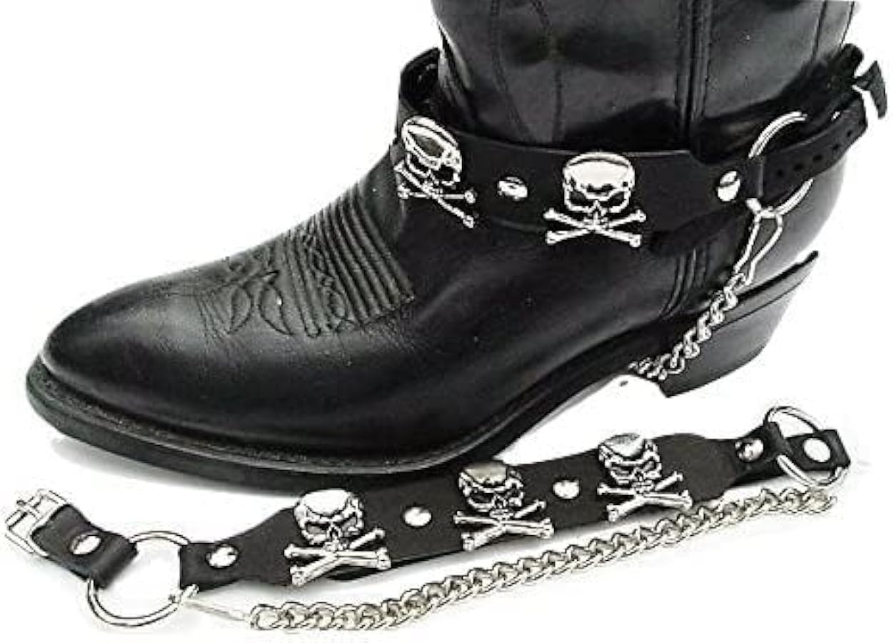 Amazon.com: Dangerous Threads Biker Boots Boot Chains Black