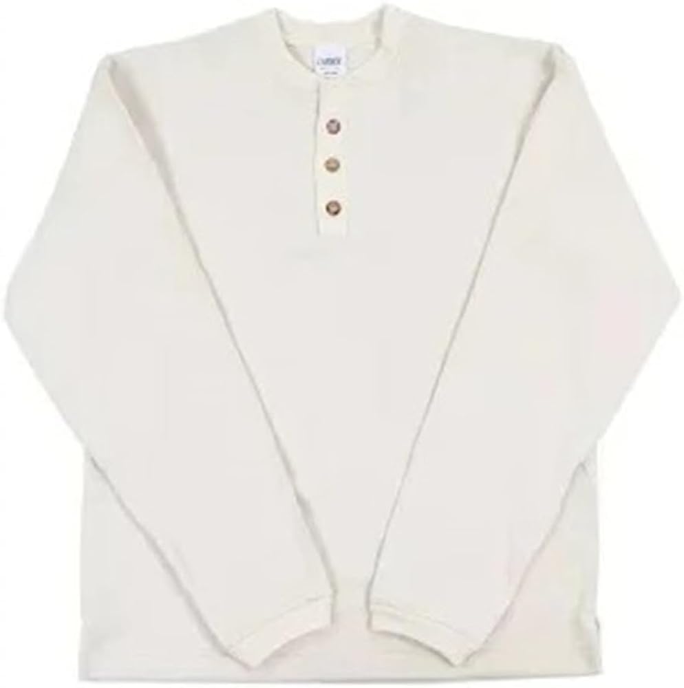 Amazon | [キャンバー] 14.5oz ヘンリー ネック 長袖 Tシャツ THREE