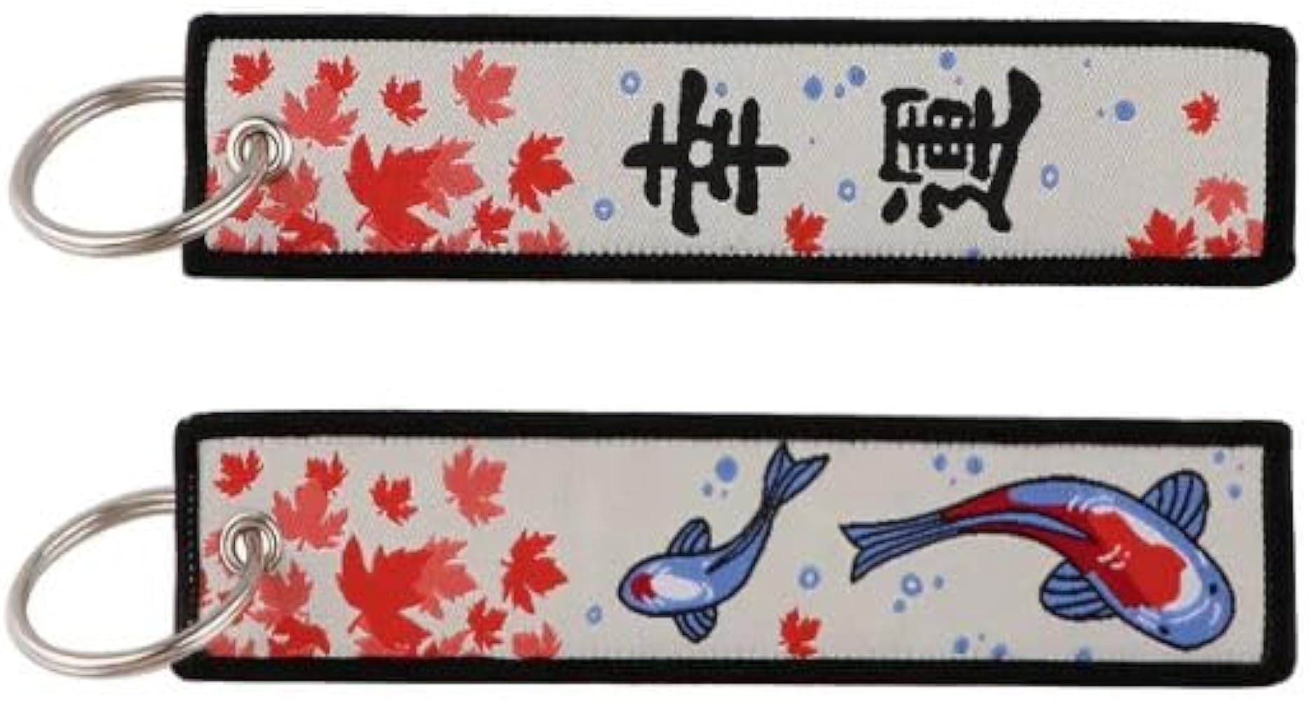 DSSTOF 2 Pack KOI FISH Jet Tag 1 Black 1 White JDM Keychain