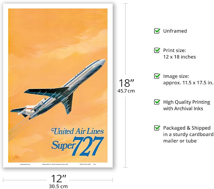 Amazon.co.jp: ボーイングスーパー727飛行機 - ユナイテッド航空