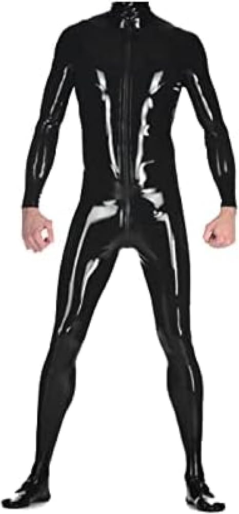 Amazon.co.jp: ラテックスラバースーツキャットスーツブラックセクシー