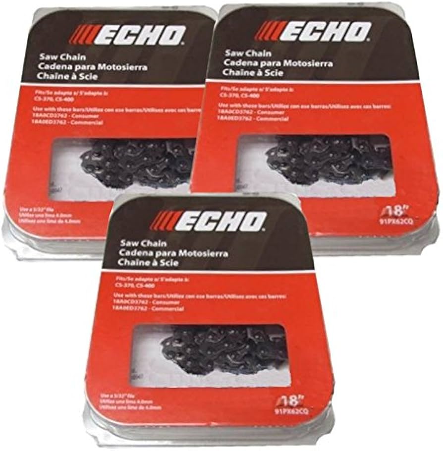 Amazon.com: Echo 91PX62CQ-3 Pack of 3 Chainsaw Chain 18 Inches