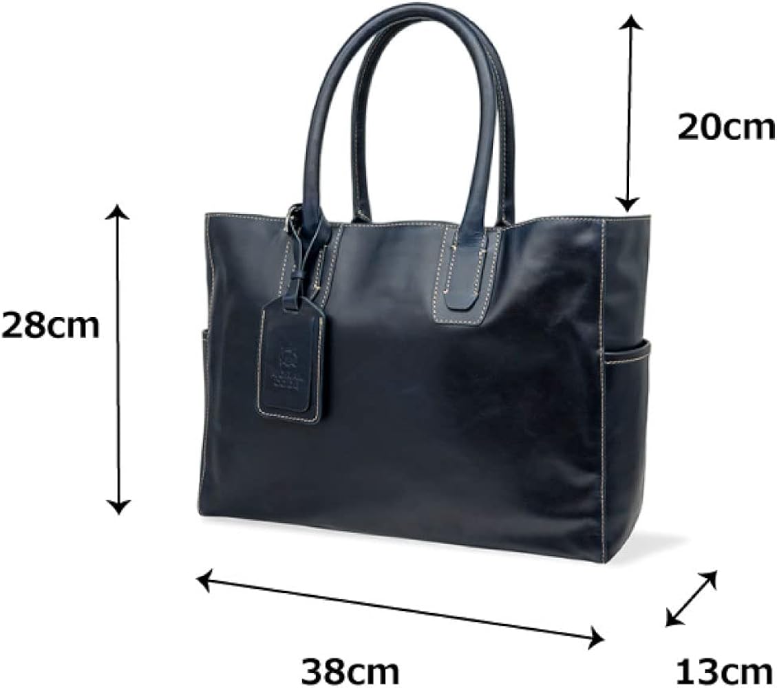 Amazon | [MORAL CODE] レザー トートバッグ CROSBY-II NAVY ネイビー