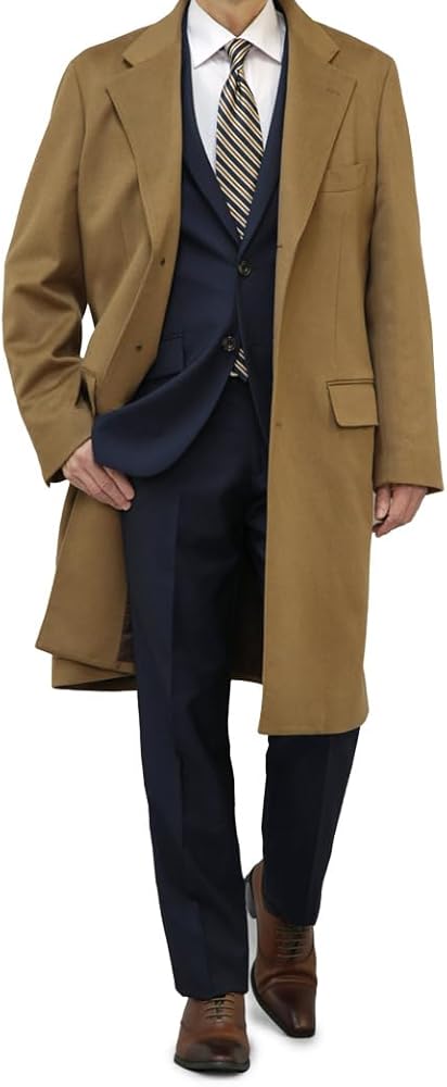 Amazon | [スーツジャパン] カシミヤ100％チェスターコート メンズ
