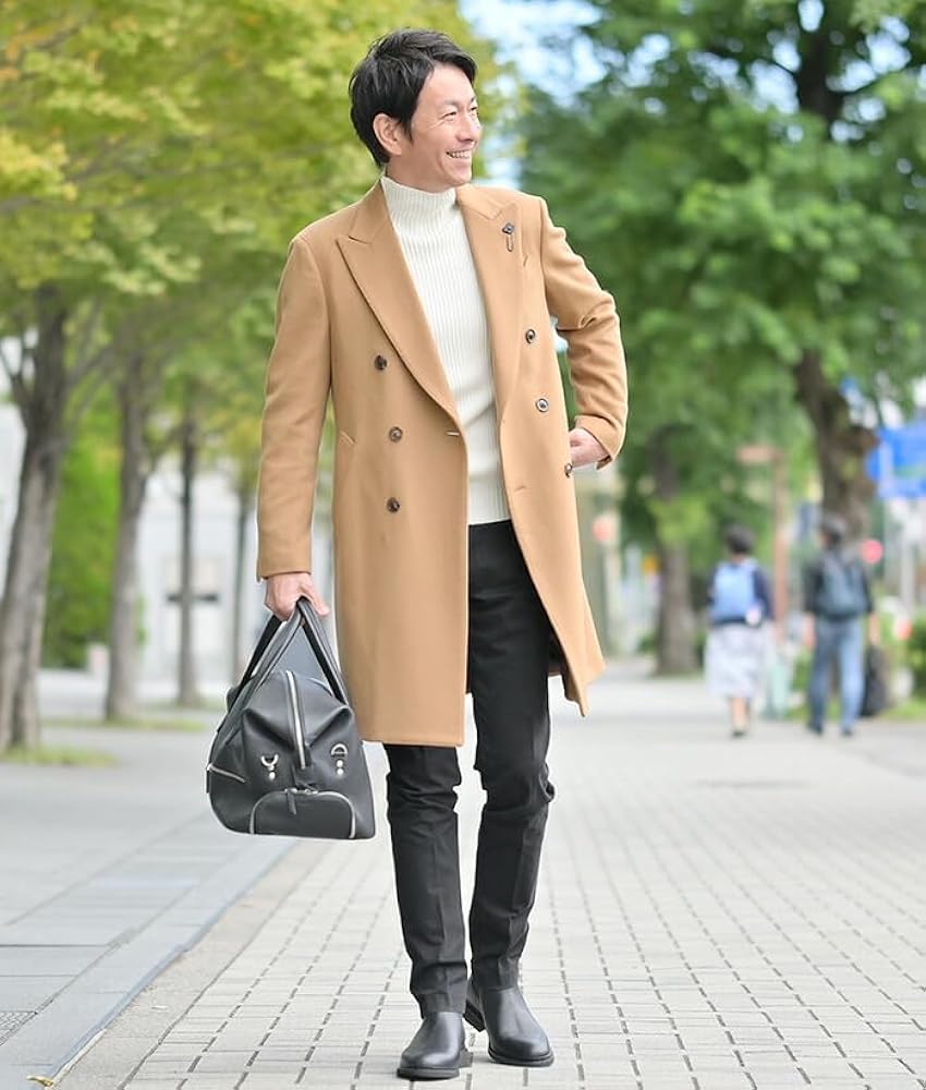 Amazon | [ラルディーニ] チェスター コート メンズ 6つ釦ダブル