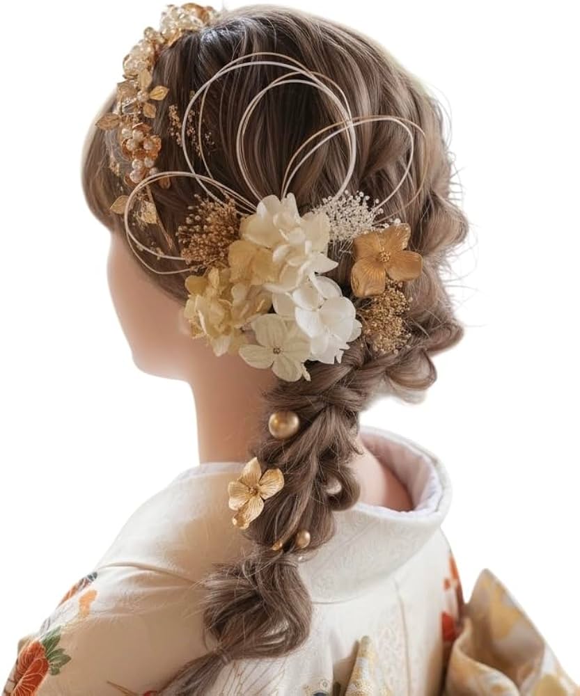 Amazon.co.jp: [Lomeri] ロメリ ゴールド カチューシャ ドライフラワー