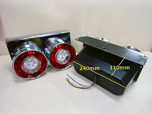 Amazon | 12v 24v 兼用 トラック用 2連 LED クリアレンズ 丸型