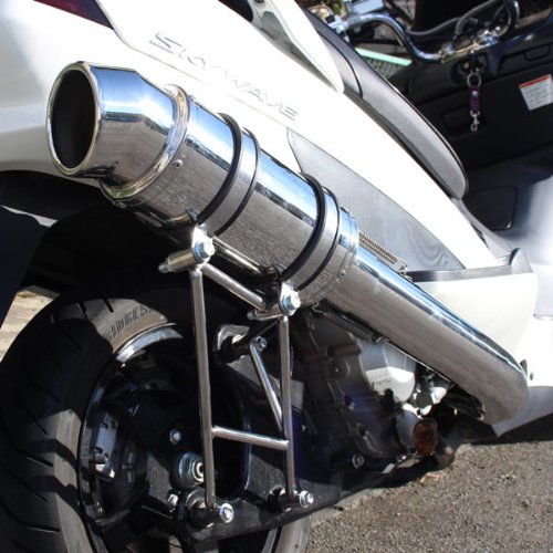 Amazon | スカイウェイブ250 CJ43A用 極太 カチ上げ ショート マフラー