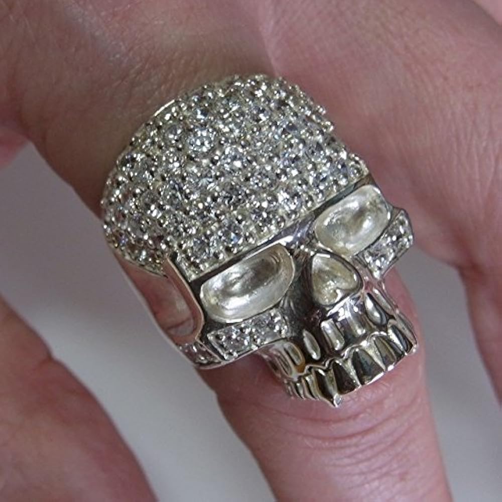 Amazon | [ジョンブレイズ] 17号 スカル リング きらきら 髑髏