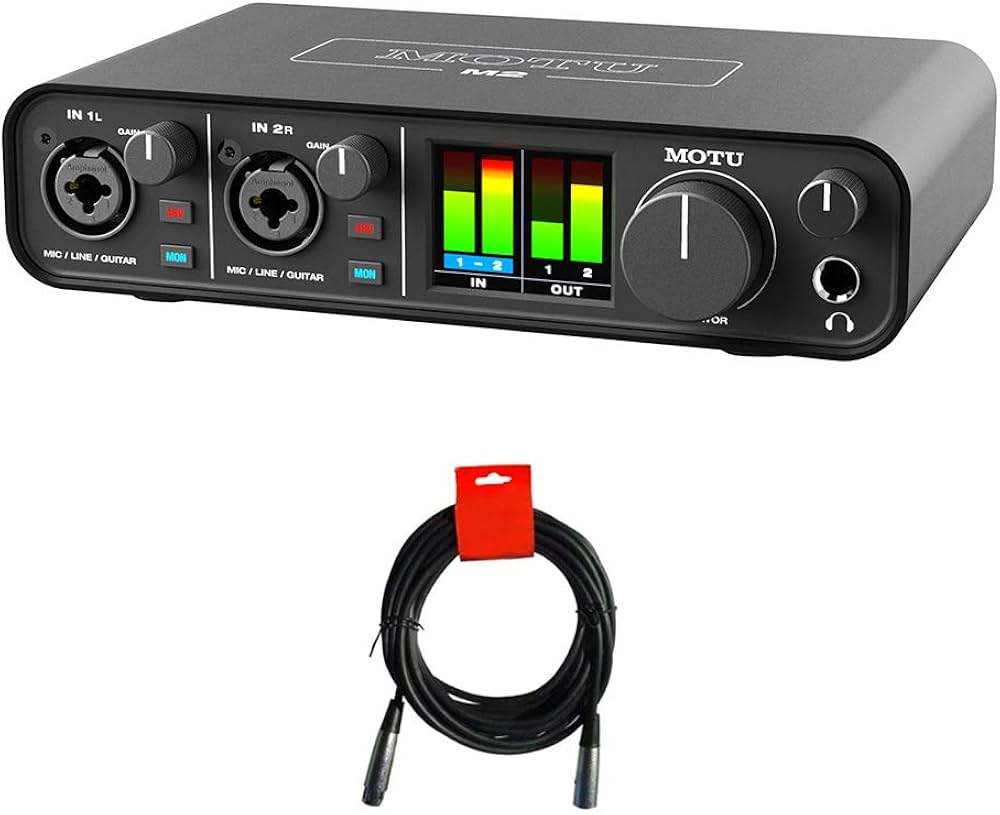 Motu M2 2x2 USB-C Audio Interface with XLR-XLR Cable Bundle