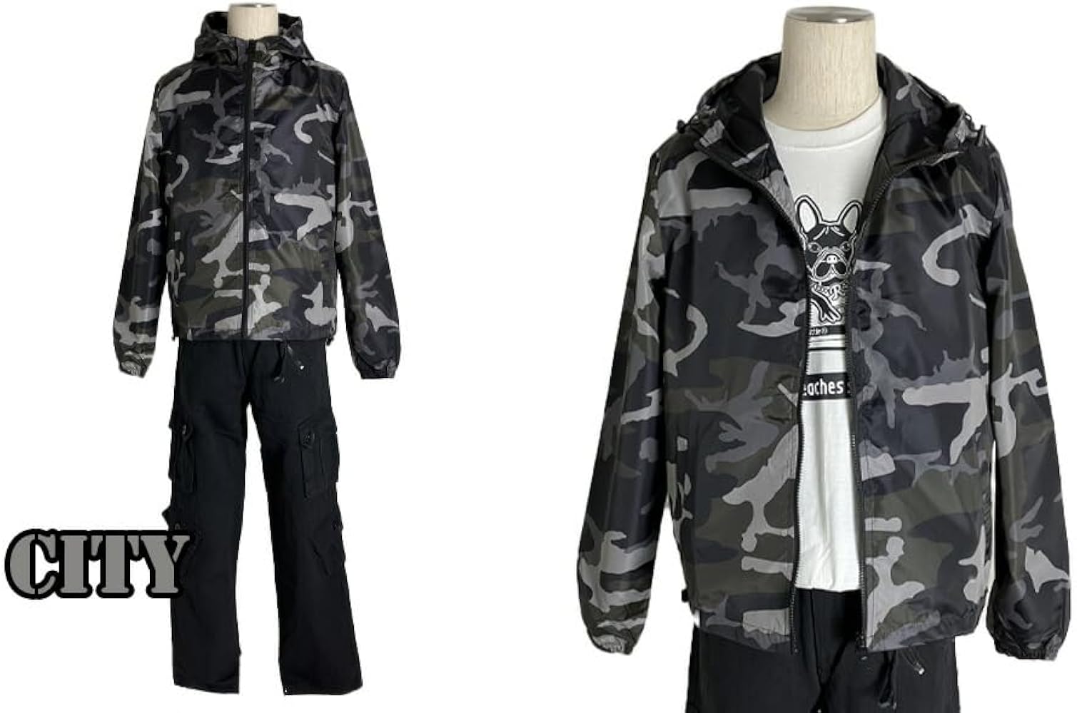 Amazon | [T-LINK] 迷彩柄 マウンテンパーカー カモフラ柄 ウィンド