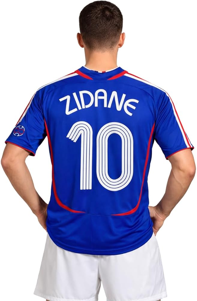 Amazon.com: France Zidane #10 Retro Men's Soccer Jersey Fan
