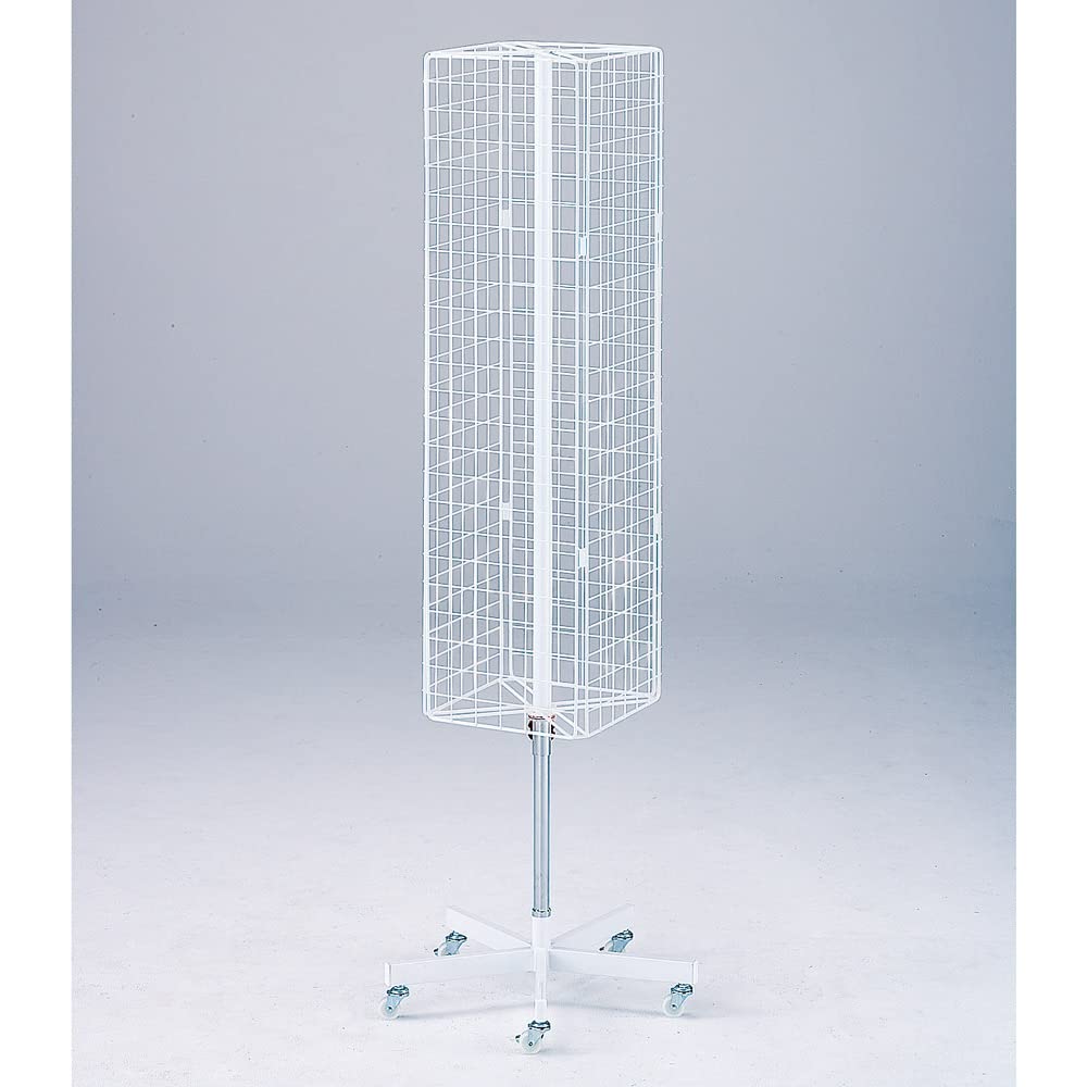 Amazon.co.jp: 4面回転ネット什器 スリム ロングタイプ 白 1台
