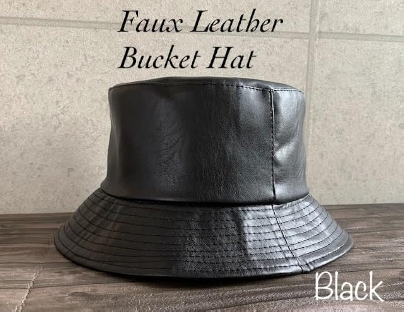 Amazon | no brand(カラー : ブラック) 帽子 レザー バケハ バケット